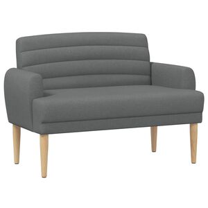 vidaXL Divvietīga mēbele ar pogu pūkām Tum&scaron;i pelēka 116 x 67 x 80 cm