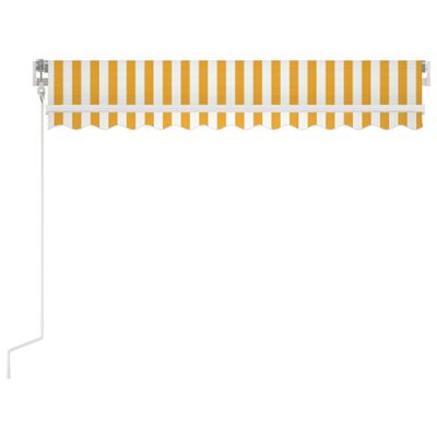vidaXL izvelkama markīze, 350x250 cm, automātiska, dzeltena un balta