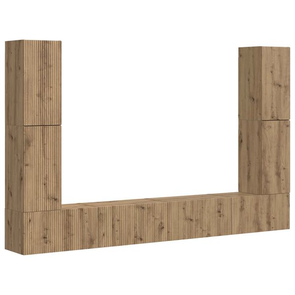 vidaXL TV skapī&scaron;u komplekts 8 pcs Artisānā ozols Inženierijas koks