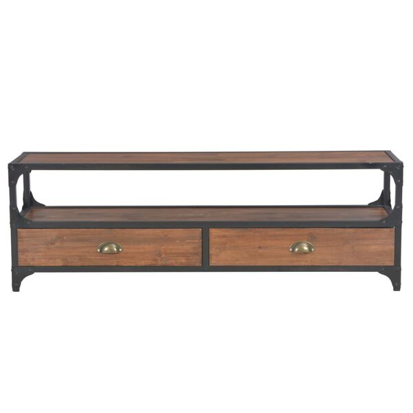 vidaXL TV skapītis ar 2 atvilktnēm, 120x30x40 cm, priedes masīvkoks