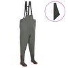 vidaXL makšķernieku bikses ar zābakiem, zaļas, 44. izmērs