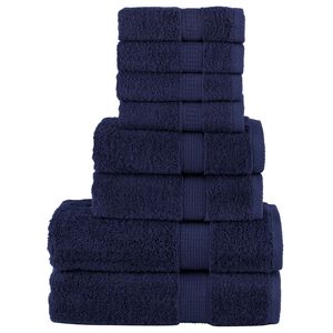 vidaXL dvieļu komplekts SOLUND, 8 gab., tum&scaron;i zili, 600 gsm