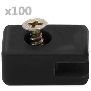 vidaXL dārza žoga stieples turētāji ar skrūvēm, 100 komplekti, pelēki