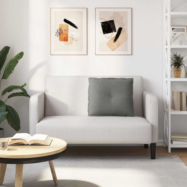 vidaXL Atpakaļ spilvens Tum&scaron;i pelēks 60 x 50 cm Mikrofibra