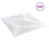 vidaXL Sienas paneļi 24 pcs Balta Zvaigzne 50 x 50 cm XPS Putu