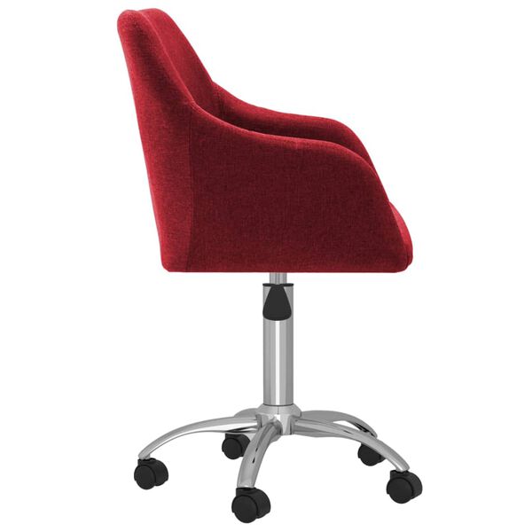 vidaXL grozāmi virtuves krēsli, 2 gab., vīnsarkans audums