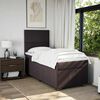 vidaXL atsperu gultas rāmis ar matraci, tum&scaron;i brūna, 80x200 cm, audums