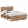 vidaXL Gultas rāmis Mākslīgā ozola 140 x 200 cm Ciets priedes koks