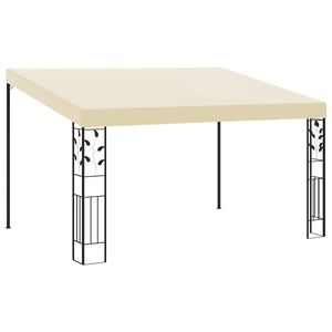 vidaXL dārza nojume, stiprināma pie sienas, 4x3x2,5 m, krēmkrāsas