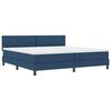 vidaXL Kastītes atsperu gulta ar spilvenu Zila 200 x 200 cm audums