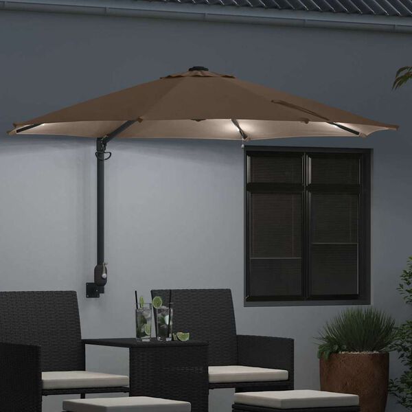 vidaXL Dārza parasols Pelēkbrūns un Melns 248 x 248 x 148 cm