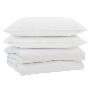 vidaXL Sega ar spilvenu 3 pcs Balts Mikro&scaron;ķiedra