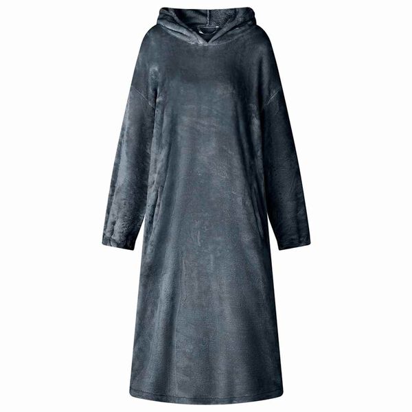 vidaXL Segas džemperis ar kapuci Tums zils s Flanelis