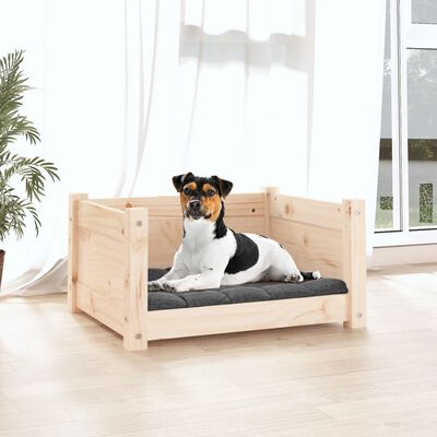 vidaXL suņu gulta, 55,5x45,5x28 cm, priedes masīvkoks