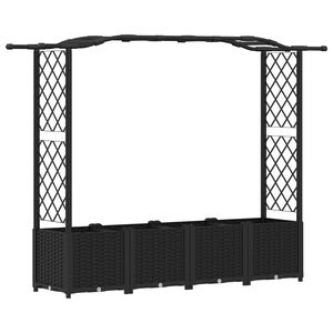 vidaXL Pacelta gulta ar treliem un jumtu Melns 204 x 40 x 138 cm PP
