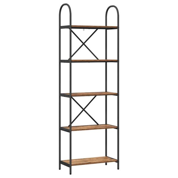 vidaXL Grāmatu plaukts Vecs koks 60 x 30 x 183 cm Inženierijas koks