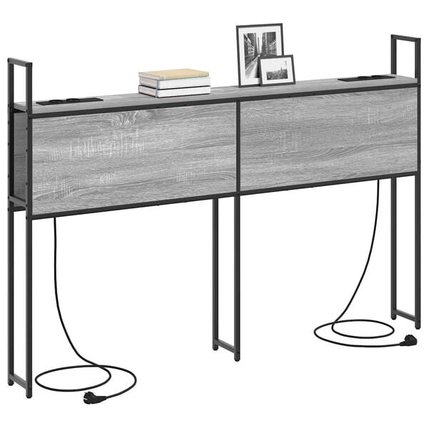 vidaXL Uzglabā&scaron;anas galvas balsts ar uzlādes staciju 163 x 15 x 98 cm