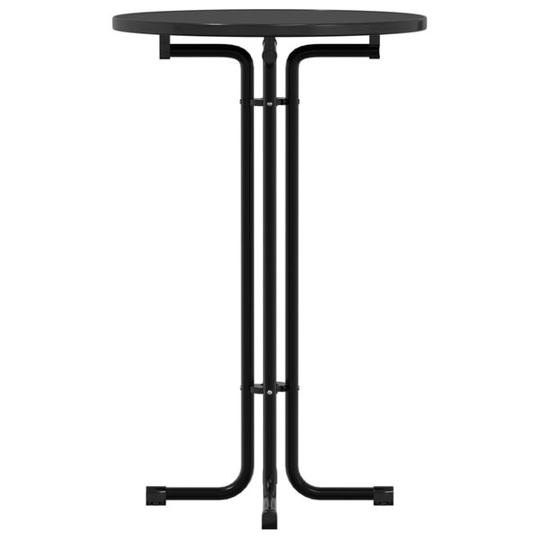 vidaXL galds, melns, Ø70x110 cm, inženierijas koks, tērauds