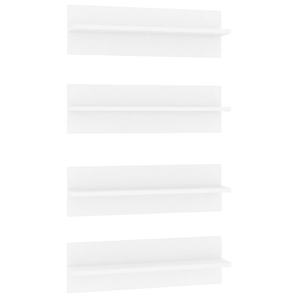 vidaXL sienas plaukti, 4 gab., 60x11,5x18 cm, balti, inženierijas koks