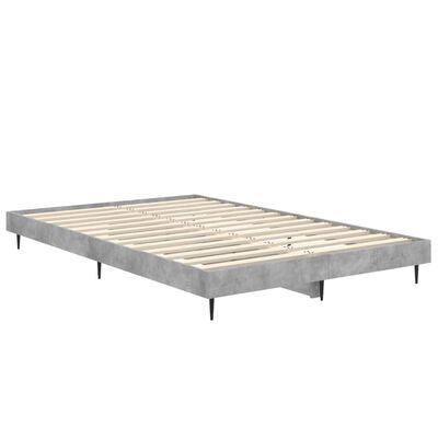 vidaXL gultas rāmis, betona pelēks, 120x190 cm, inženierijas koks