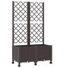 vidaXL Dārza kaste ar treli un riteņiem Brūna 80 x 40 x 146 cm PP