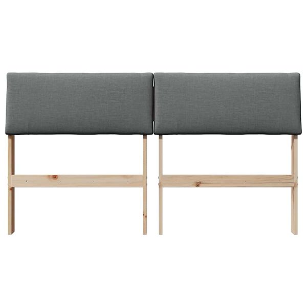 vidaXL Mīkstināts gultas galvgalis Tum&scaron;i pelēks 160 cm