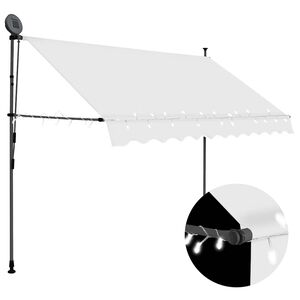 vidaXL izvelkama markīze ar LED, manuāla, 250 cm, krēmkrāsas