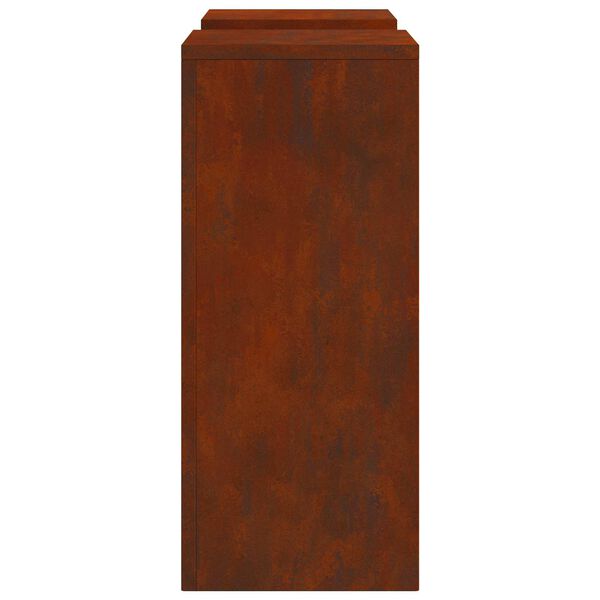 vidaXL Augu statīvs 2 pcs Rūsa 24 x 24 x 55 cm Novecināts tērauds