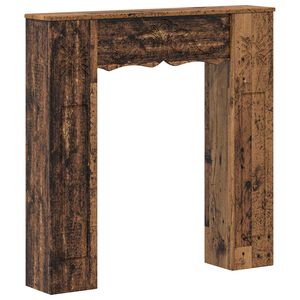 vidaXL Kamīna rāmis Vecs koks 102 x 20 x 102 cm Inženierijas koks