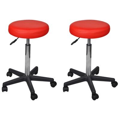 vidaXL biroja krēsli, 2 gab., sarkani, 35,5x84 cm, mākslīgā āda