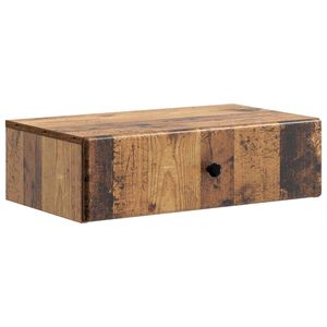 vidaXL Sienas montējamais sānu galds Vecs koks 59 x 34,5 x 17 cm