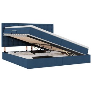 vidaXL Gulta ar uzglabā&scaron;anas vietu un matraci Zila 200 x 200 cm