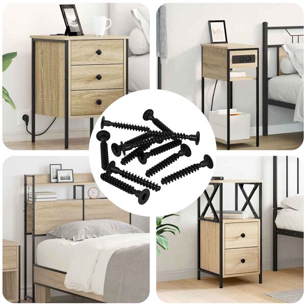 vidaXL Kontaktligzdas skrūve 5143 pcs Melna Dzelzs