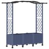 vidaXL Pacelta gulta ar treliem un jumtu Pelēka 164 x 40 x 144 cm PP