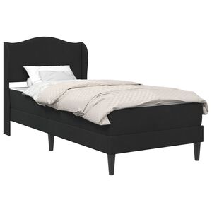 vidaXL Gultas rāmis ar galvas klāju Melns 90 x 200 cm Samts
