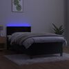 vidaXL atsperu gulta ar matraci, LED, melns samts, 90x190 cm