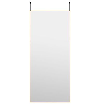 vidaXL durvju spogulis, zelta krāsa, 40x100 cm, stikls un alumīnijs