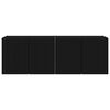 vidaXL TV sienas skapītis 2 pcs Melna 59,5 x 31 x 40 cm