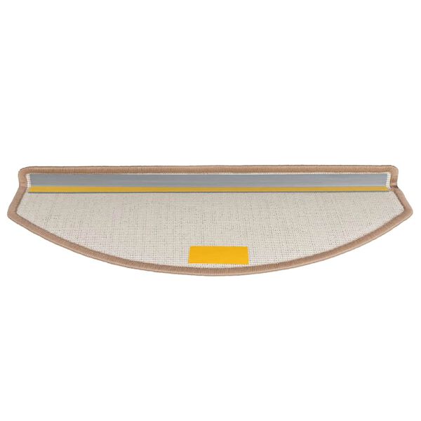 vidaXL kāpņu paklājiņi, 20 gab., 65x24x4 cm, gai&scaron;i brūni, pusapaļi, lieli