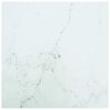 vidaXL galda virsma, balta, 40x40 cm, 6 mm, stikls ar marmora dizainu