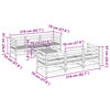 vidaXL 7-daļīgs dārza dīvānu komplekts, impregnēts priedes koks