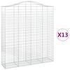 vidaXL arkveida gabiona grozi, 13gb., 200x50x220/240cm, cinkota dzelzs