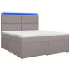 vidaXL Kontinentālā gulta ar matraci Pelēkbrūna 200 x 200 cm Audums