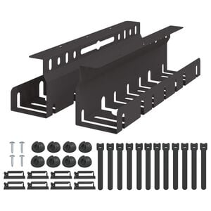 vidaXL Galda kabeļu organizators 2 gab. Melns 43 x 9 x 11,5 cm Tērauds