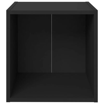 vidaXL TV plaukti, 2 gab., melni, 37x35x37 cm, skaidu plāksne