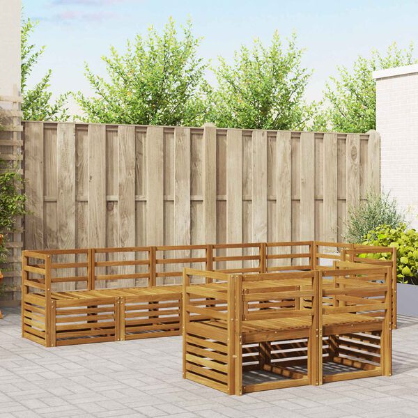 vidaXL Dīvāna komplekti 8 pcs Dabiska Cietā akācijas koks