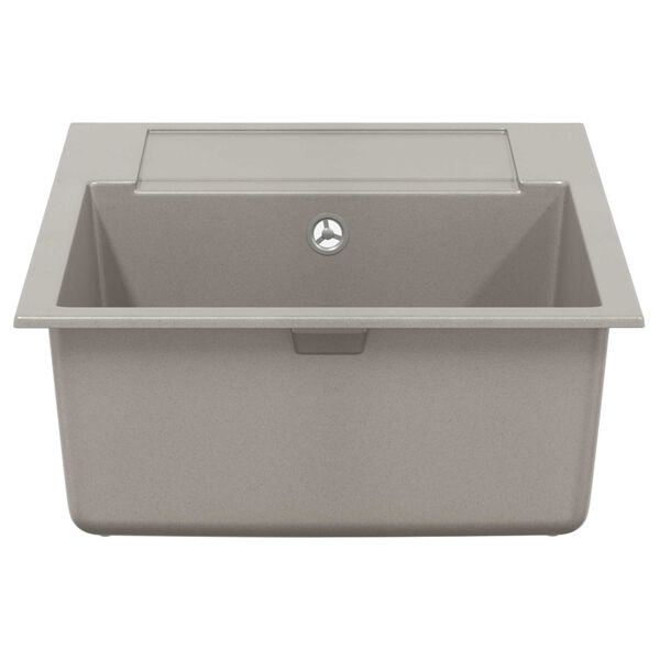 vidaXL Izlietne Pelēka 780 x 500 mm 80% Kvarts un 20% Sveķi