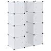 vidaXL moduļu skapis ar 9 plauktiem, 109x36,5x143 cm, balts