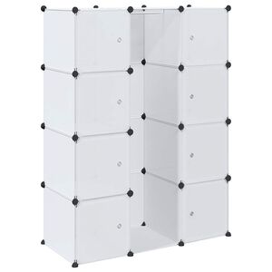 vidaXL moduļu skapis ar 9 plauktiem, 109x36,5x143 cm, balts