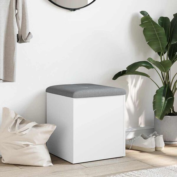 vidaXL uzglabā&scaron;anas sols, balts, 42x42x45 cm, inženierkoks